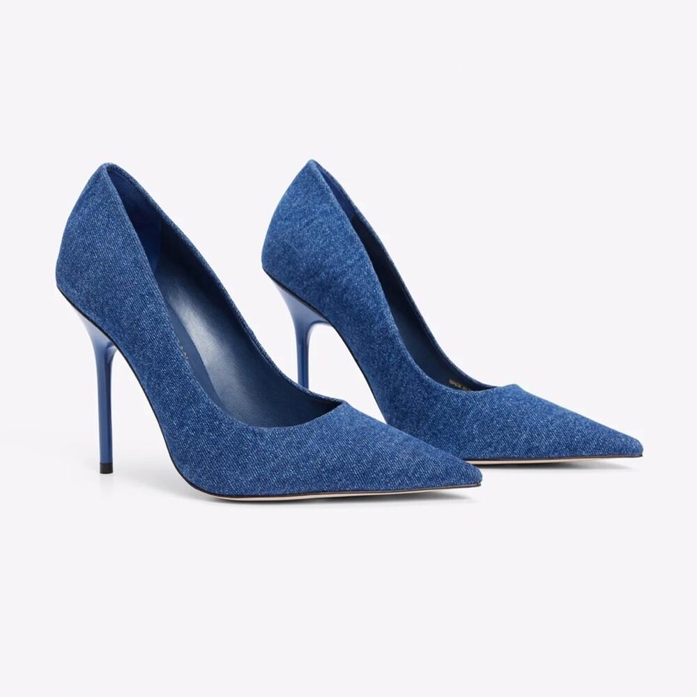 Good American Blue Stiletto Heels - Picture 3 of 13